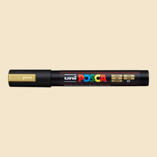 Uni Posca PC-5M acrylic marker 1.8-2.5mm gold 25