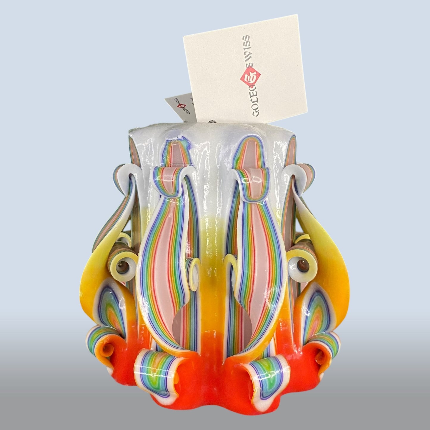 Geschnitzte Kerze Klein - Carnival Flame