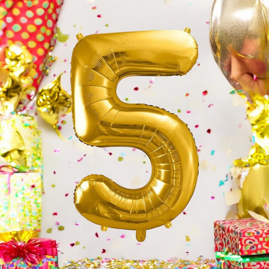 foil balloon "Golden Number 5"