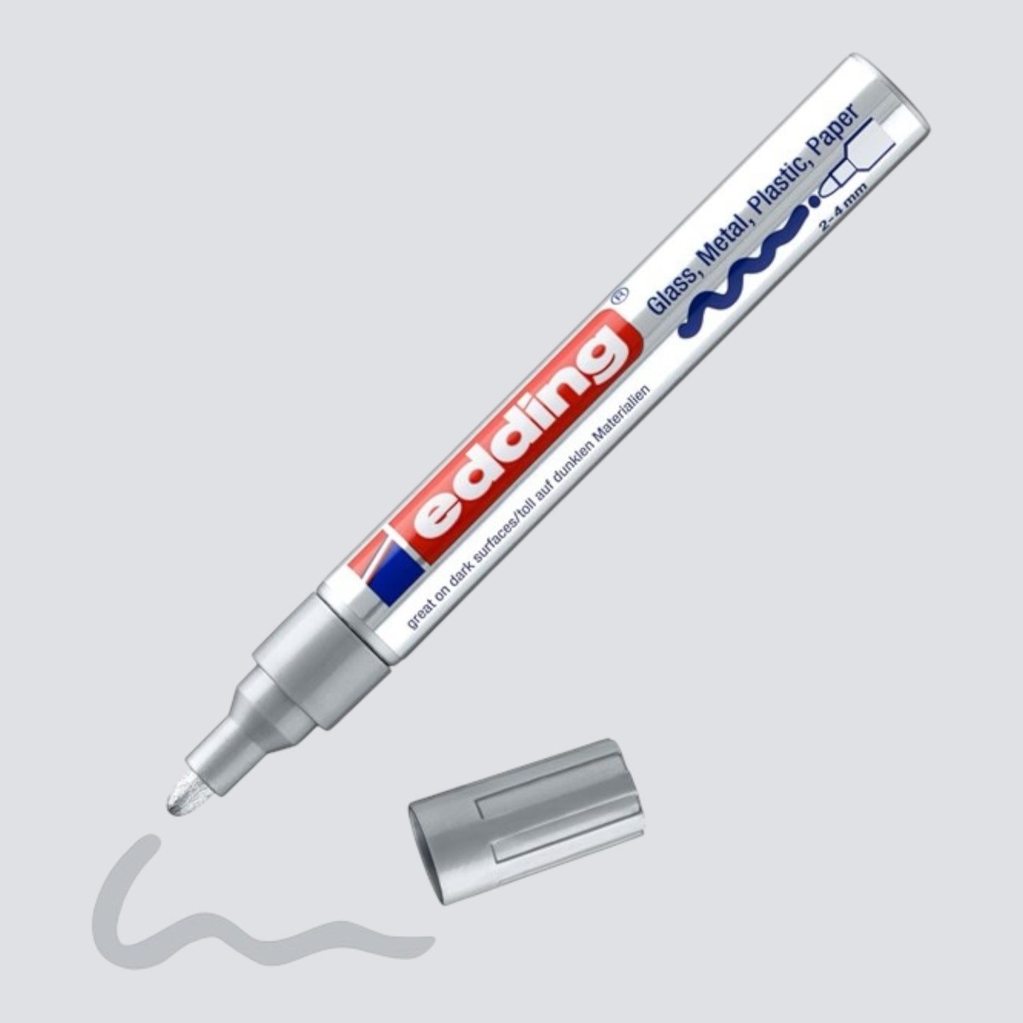 Edding 750 creative Glanzlack-Marker Silber , Rundspitze 2-4 mm