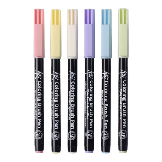 Koi Coloring Brush Pen Pastel Set | 6 colors