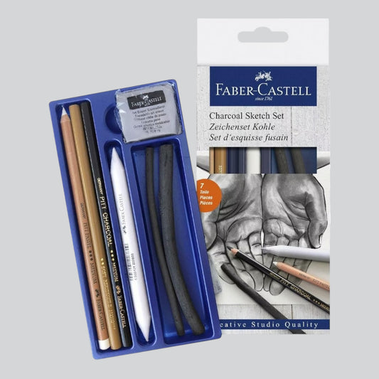 Faber-Castell Zeichen-Set Kohle – 7-teilig