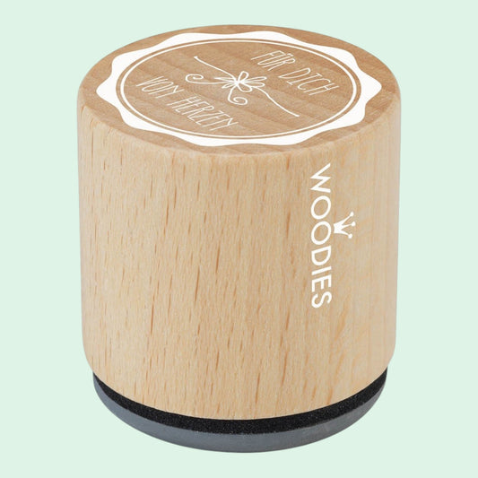 Woodies wooden stamp For you from the heart Ø 3 cm