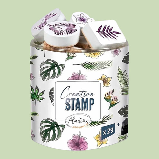 Aladine. Stamp set Jungle 29 pcs. including ink pad