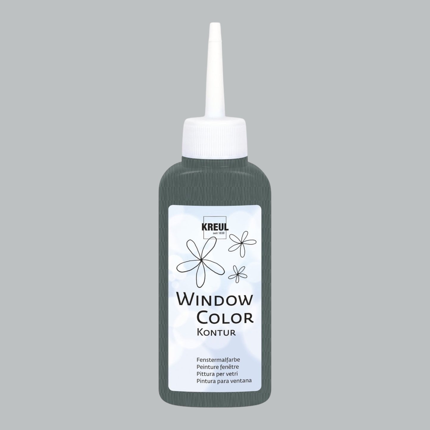 Kreul Window Color Konturenfarbe, 80 ml, Grau