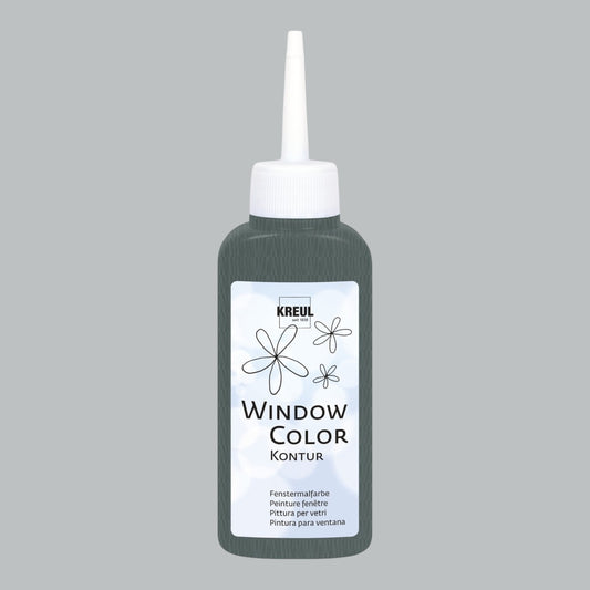 Kreul Window Color Konturenfarbe, 80 ml, Grau