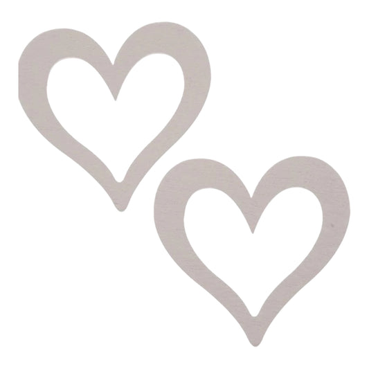 Glorex Streuteile Herzen aus Holz, 7 Stück, weiss, 4 × 4 × 0,3 cm