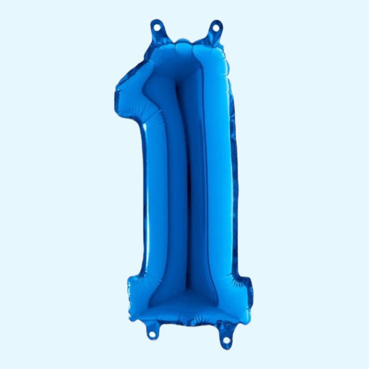 Folienballon Zahl „1“ – Royalblau, 86 cm
