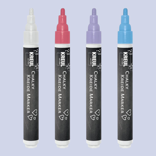 Kreul Chalky Kreidemarker Medium, 4 Stück, 3 mm, Bunt