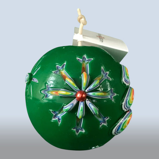 Geschnitzte Kerze Rund - Frosted Leaves