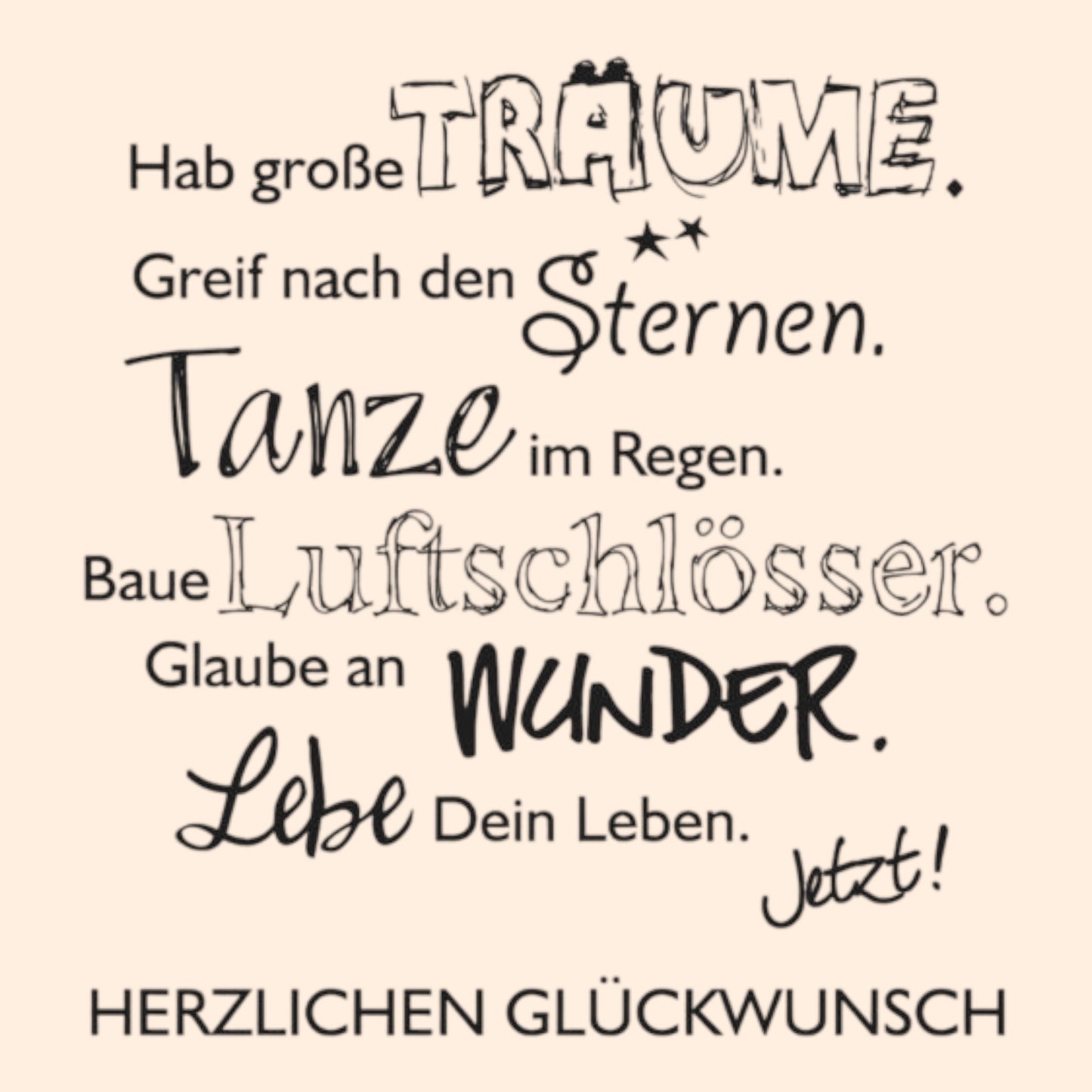 Rayher Holzstempel Lebe Dein Leben, 7x7cm