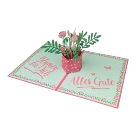 Pop-Up Karte Blumenwiesengrüße