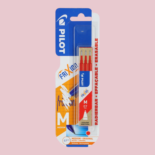 Pilot FriXion Refill – Set 3 Ersatzminen, Rot 0,7 mm