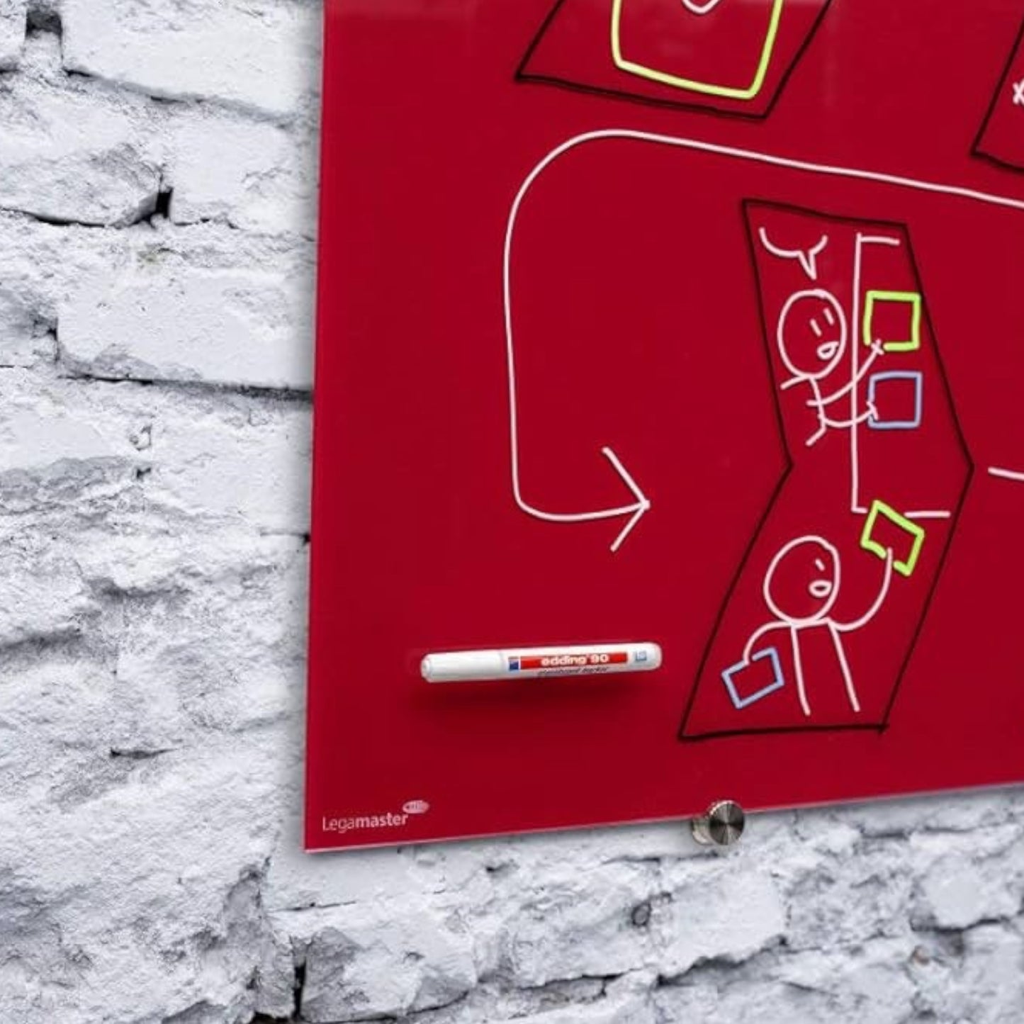 Edding 90 Glass Board Marker, 5 Stück, Set – Sortierte Farben