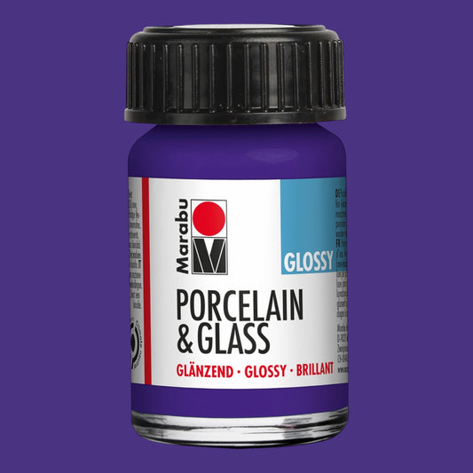 Marabu Transparent Glas- und Porzellanfarbe, Violett 251, 15 ml