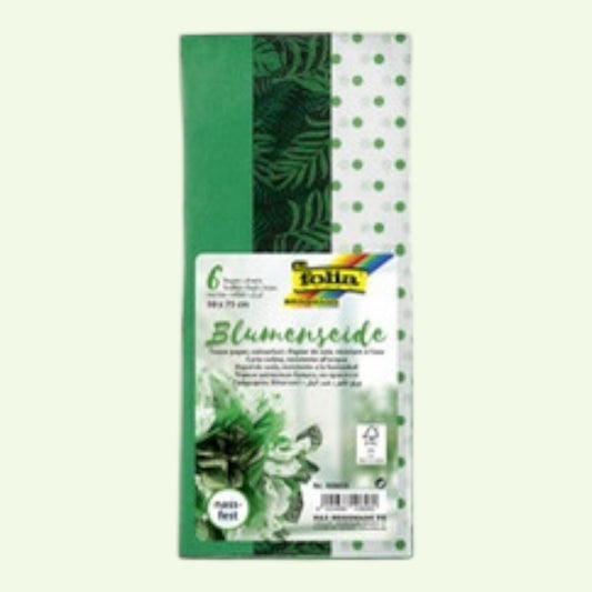 Folia Tissue Paper Mix Green 50x75 cm – 6 Sheets