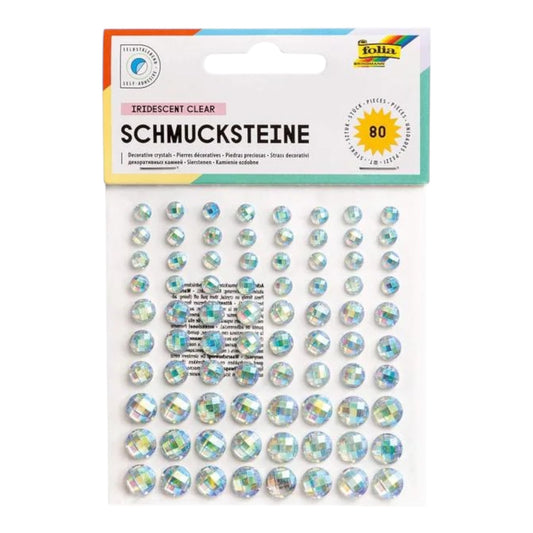 Folia Schmucksteine Selbstklebend Iridescent Clear