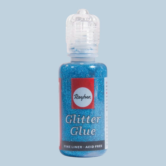 Rayher Glitter-Glue Metallic – 20 ml, Azurblau