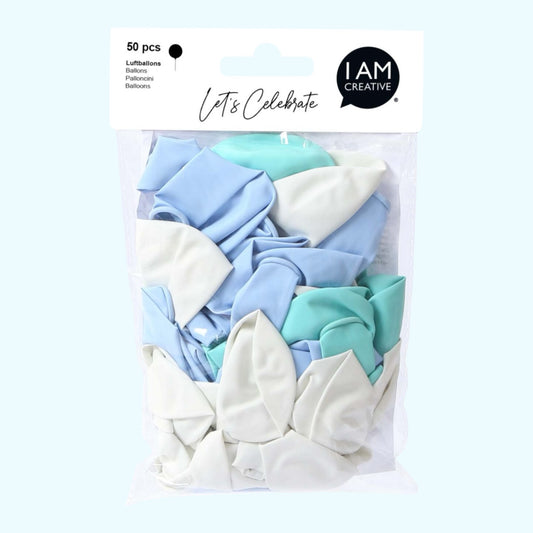 I Am Creative Balloons, blue mix 50 pieces