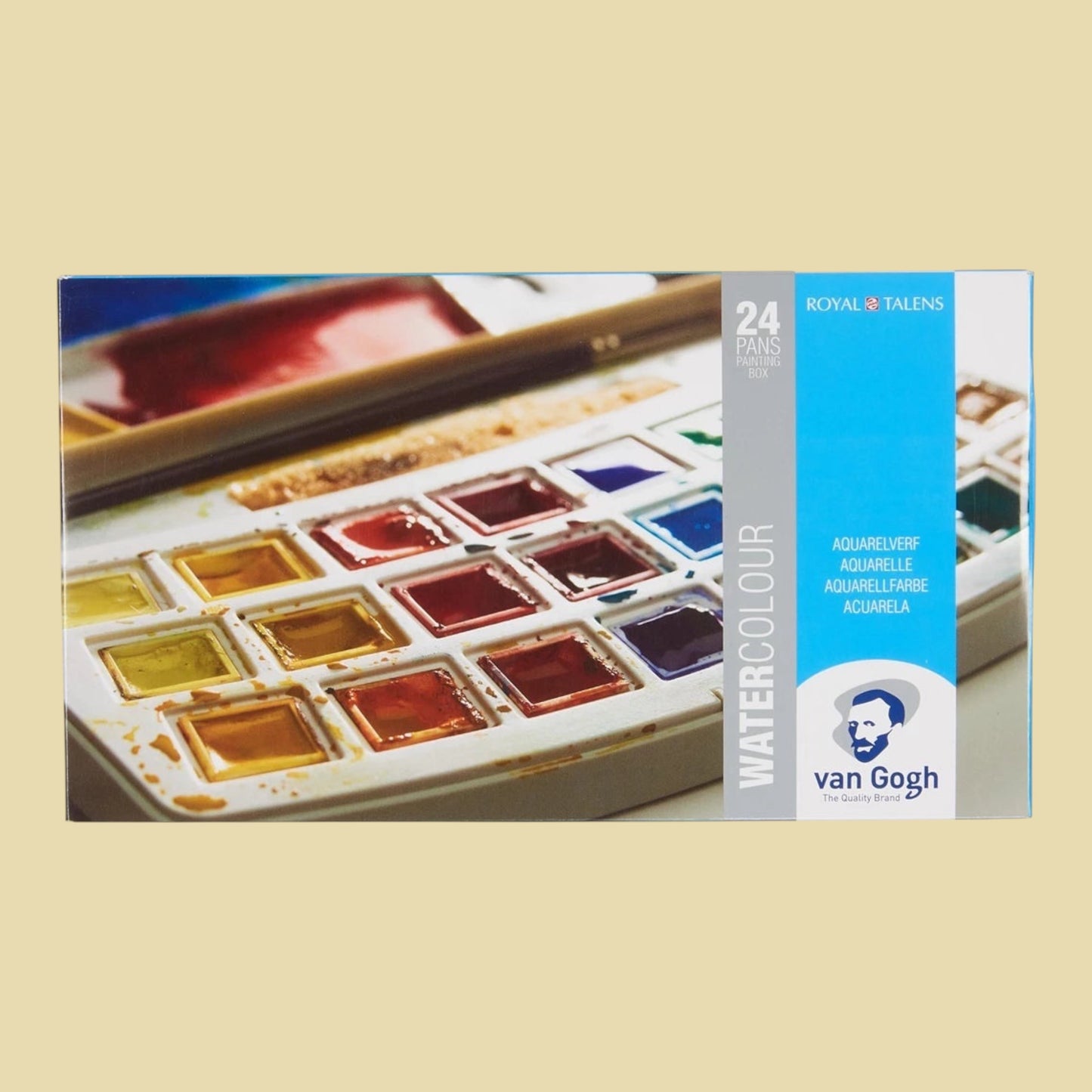 Van Gogh Koffer-Set aus Kunststoff mit 24 Farben 1/2 Näpfchen
