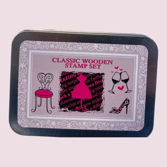 Classic Wooden Stamp Set – Glamour & Lifestyle