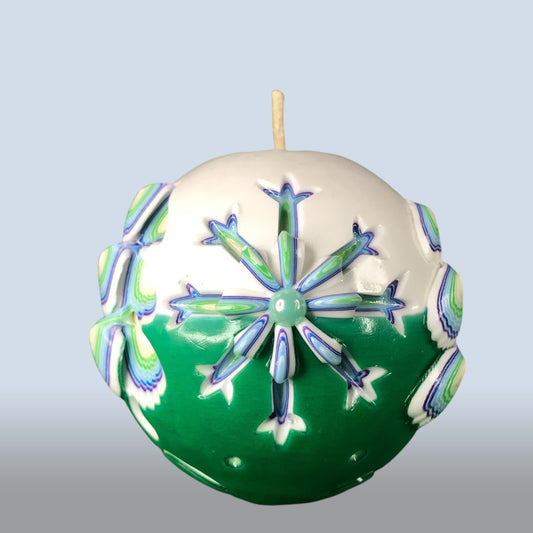 Geschnitzte Kerze Rund - Evergreen Dream