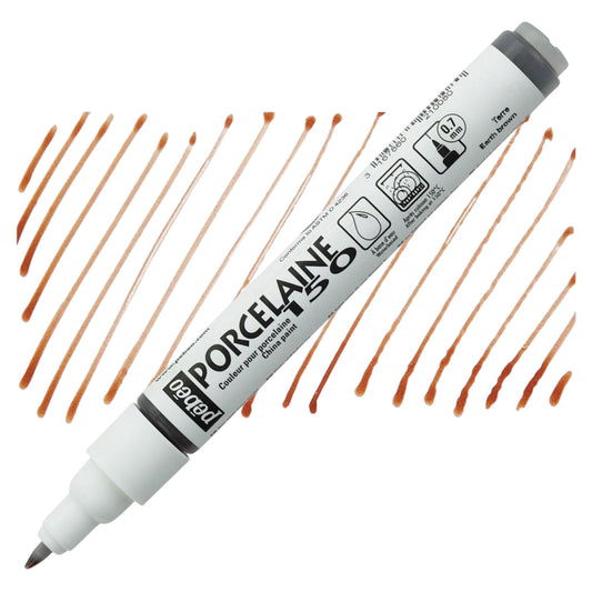 Pebeo Porcelaine 150 Paint Marker - Earth Brown, Feine Spitze