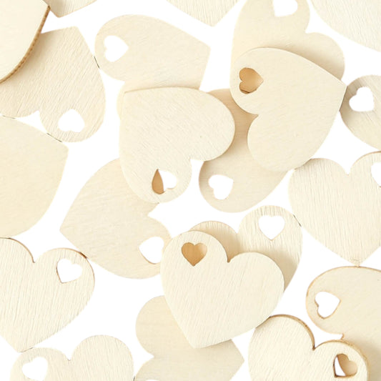 I AM Creative Streuteile Herz natur, 24 Stück, ca. 2–3 cm