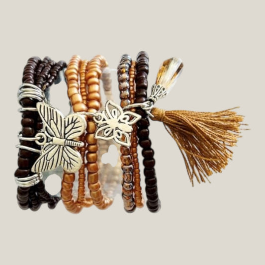 Glorex Armband‑Set DIY – Braun‑Natur (für 6–9 Armbänder)