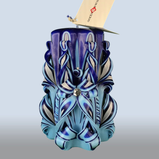 Geschnitzte Kerze Mittel - Sky Fade