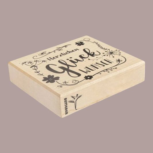 Rayher Holzstempel Herzlichen Glückwunsch 8x9cm