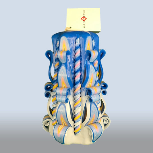 Geschnitzte Kerze Mittel - Cream Whisper