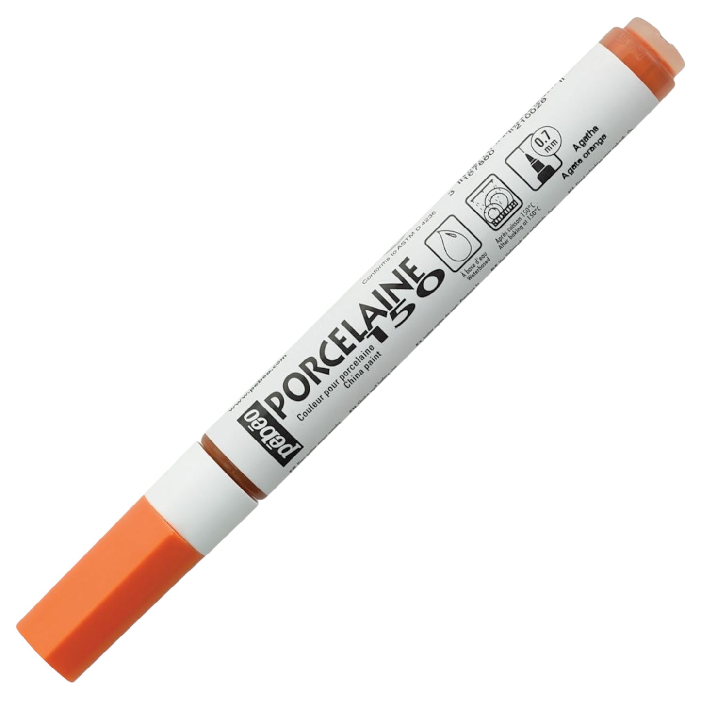 Pebeo Porcelaine 150 Paint Marker - Agate Orange, Feine Spitze