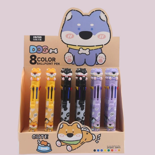 Druckkugelschreiber "Cute Dog" 8in1, 8-Farben