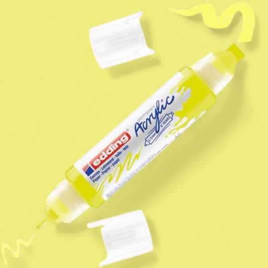 Edding 5400 Acryl 3D Double Liner neongelb 065 , Tubenspitze 2-3 mm . 5-10 mm