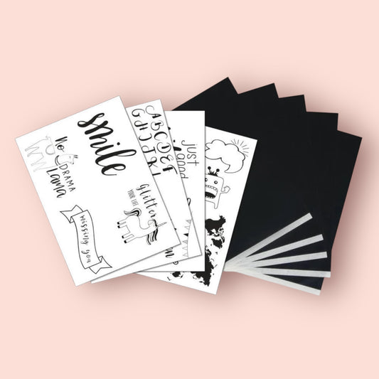 Rayher Transferpapier mit Vorlagen Smile, 5 x A4