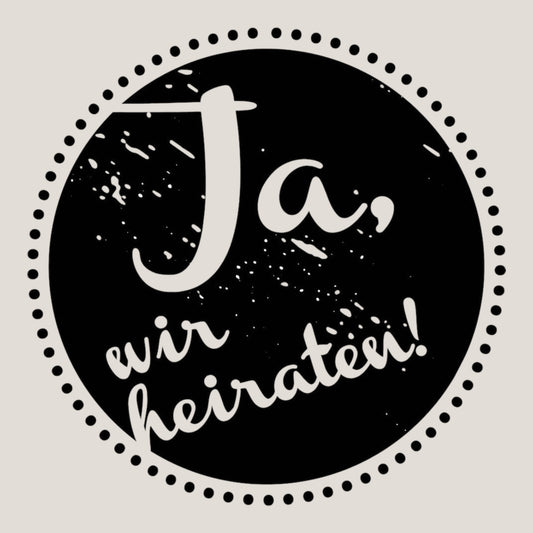 Woodies wooden stamp Yes, we're getting married Ø 3 cm