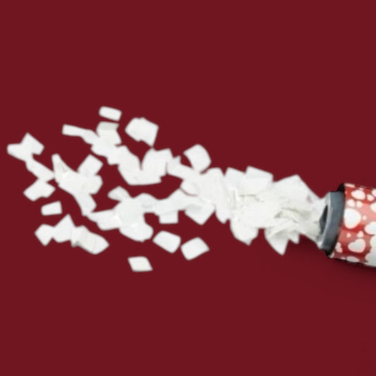 Party Popper Papier Konfetti, 10 cm, Weiße, 3 St