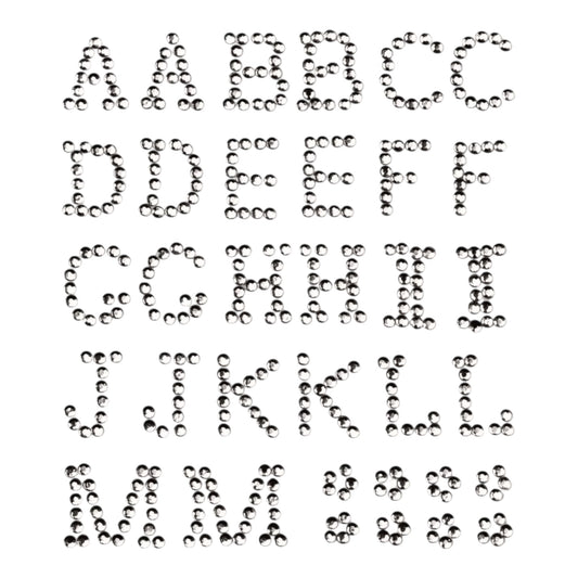 Glorex P&D Buchstabe 13mm A-M crystal selbstklebend (je 2 Stck)