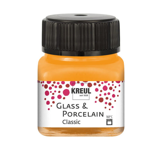 Kreul Glass & Porcelain Classic, Porcelain and Glass Paint Opaque Orange 16203