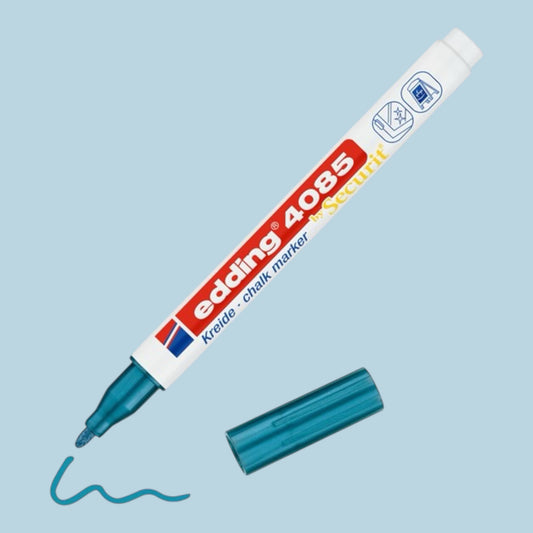 Edding 4085 Kreidemarker Blau-Metallic, Rundspitze 1-2 mm