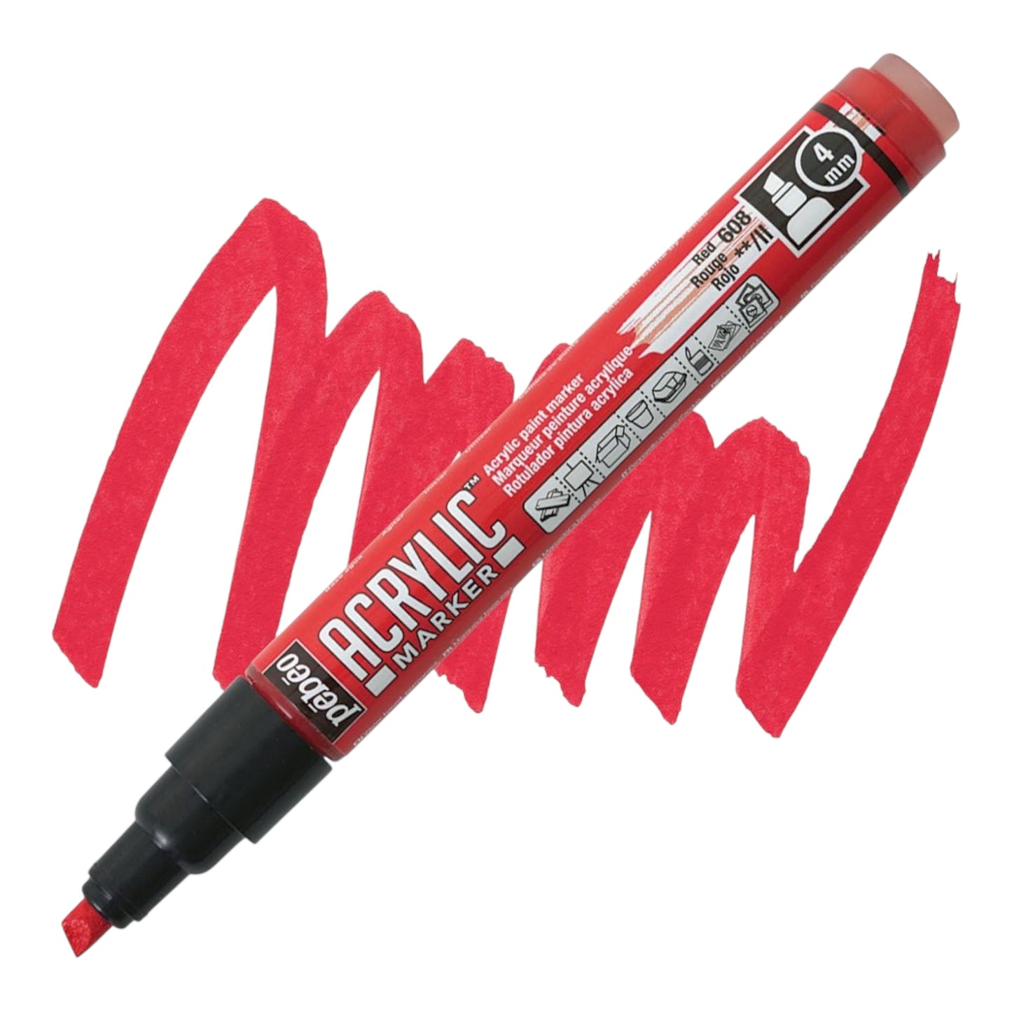 Pébéo Acrylic Marker PT Biseau 4mm Rouge 608