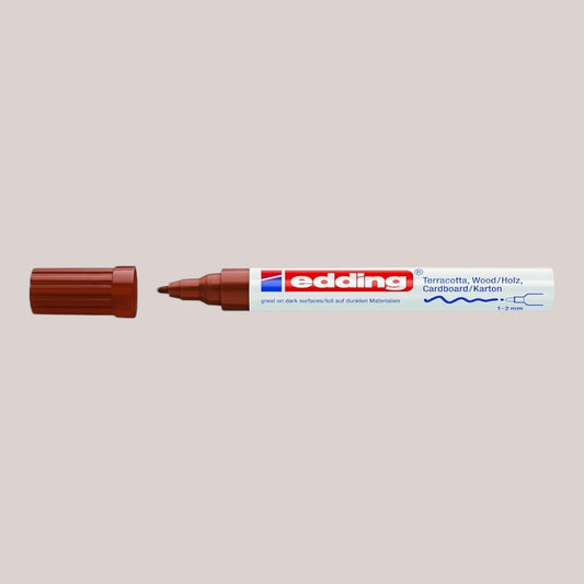Edding 4040 Permanent Matt Paint Marker Brown, Round Tip 1–2 mm