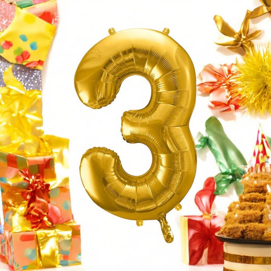foil balloon "Golden Number 3"