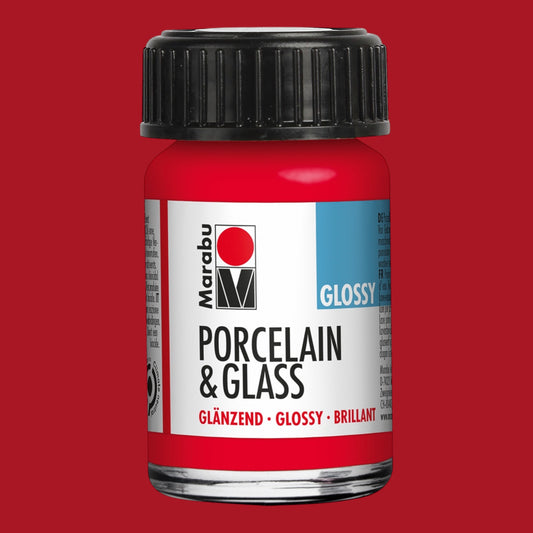 Marabu Transparent Glas- und Porzellanfarbe, Kirsche 125 , 15 ml