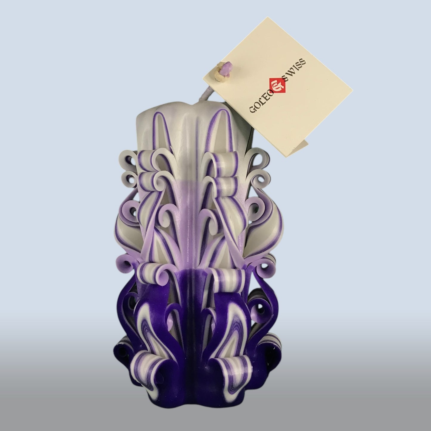 Geschnitzte Kerze Klein - Violet Snow