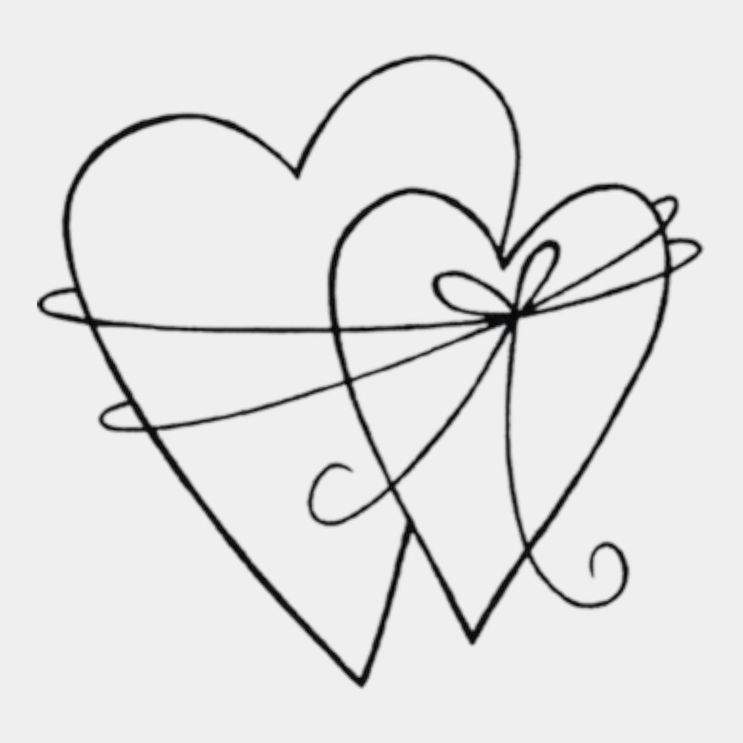 Rayher Holzstempel Herzen In Liebe verbunden 5x5 cm