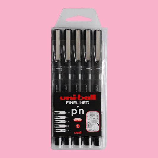 UNI-BALL fineliner pin 0.8/0.05 mm, pack of 5