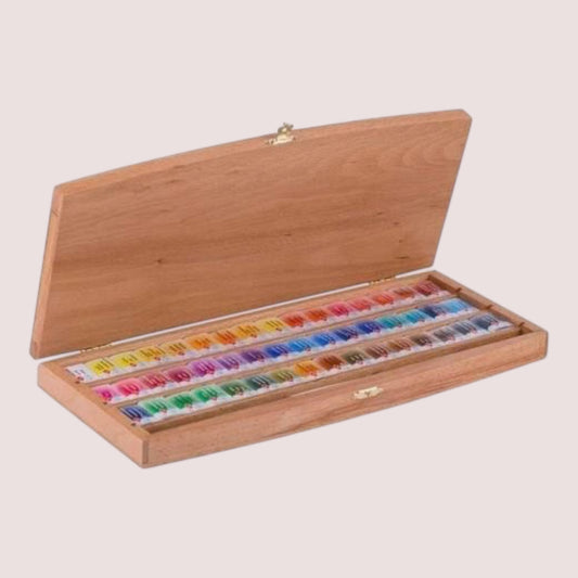 Nevskaya Palitra White Nights Aquarell 48er-näpfchen, Pinsel