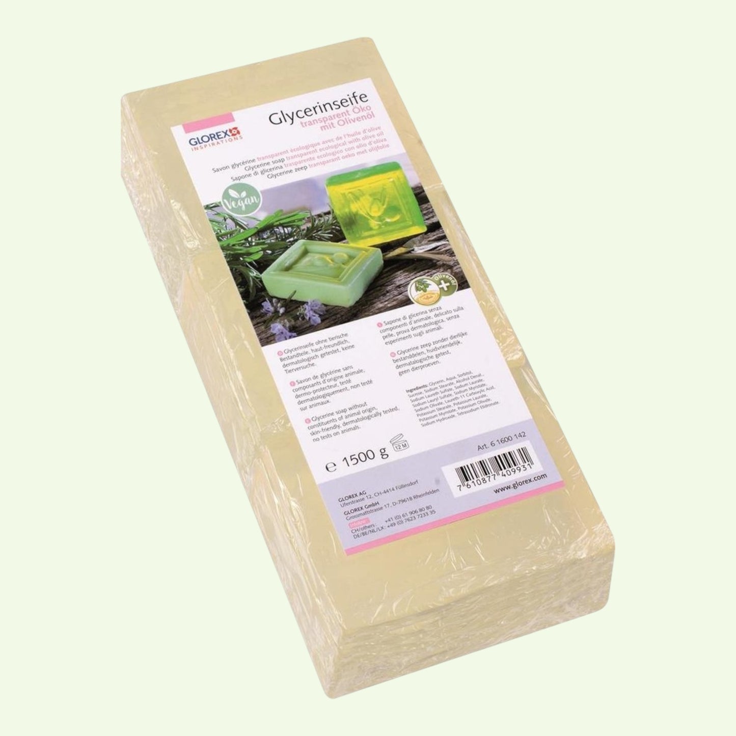 Glorex Glycerinseife Öko mit Olivenöl transparent 1500g